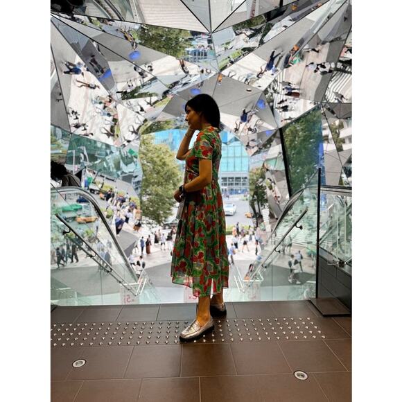 AMANDA UPRICHARD Women's Green Floral Collared Shirt Pierre Midi Dress Size XL - Picture 11 of 12